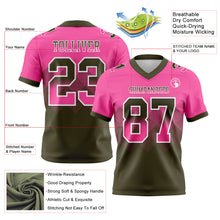 Загрузить изображение в средство просмотра галереи, Custom Pink Olive-White Authentic Gradient Square Shape Flag Football Jersey
