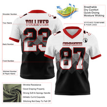 Charger l'image dans la galerie, Custom White Black-Red Authentic Gradient Square Shape Flag Football Jersey