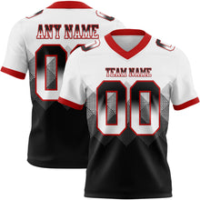 Charger l'image dans la galerie, Custom White Black-Red Authentic Gradient Square Shape Flag Football Jersey
