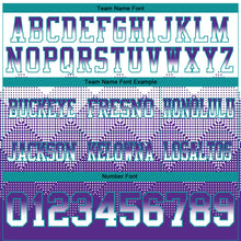 Charger l'image dans la galerie, Custom White Purple-Teal Authentic Gradient Square Shape Flag Football Jersey