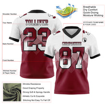 Charger l'image dans la galerie, Custom White Crimson-Black Authentic Gradient Square Shape Flag Football Jersey