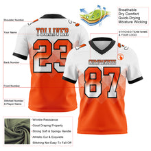 Load image into Gallery viewer, Custom White Orange-Black Authentic Gradient Square Shape Flag Football Jersey