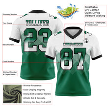 Charger l'image dans la galerie, Custom White Kelly Green-Black Authentic Gradient Square Shape Flag Football Jersey