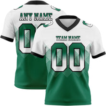 Charger l'image dans la galerie, Custom White Kelly Green-Black Authentic Gradient Square Shape Flag Football Jersey