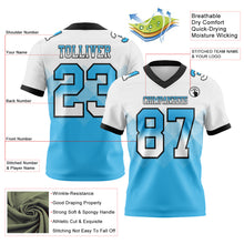 Charger l'image dans la galerie, Custom White Sky Blue-Black Authentic Gradient Square Shape Flag Football Jersey