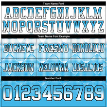 Charger l'image dans la galerie, Custom White Sky Blue-Black Authentic Gradient Square Shape Flag Football Jersey