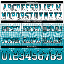 Charger l'image dans la galerie, Custom White Teal-Black Authentic Gradient Square Shape Flag Football Jersey