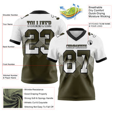 Charger l'image dans la galerie, Custom White Olive-Black Authentic Gradient Square Shape Flag Football Jersey