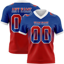 Load image into Gallery viewer, Custom Royal Red-White Authentic Gradient Square Shape Flag Football Jersey