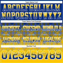 Load image into Gallery viewer, Custom Royal Yellow-White Authentic Gradient Square Shape Flag Football Jersey