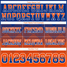 Load image into Gallery viewer, Custom Royal Orange-White Authentic Gradient Square Shape Flag Football Jersey