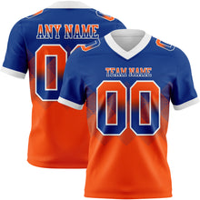 Load image into Gallery viewer, Custom Royal Orange-White Authentic Gradient Square Shape Flag Football Jersey