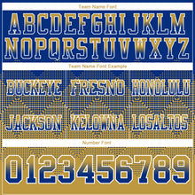 Load image into Gallery viewer, Custom Royal Old Gold-White Authentic Gradient Square Shape Flag Football Jersey