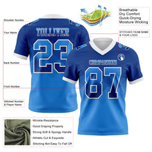Charger l'image dans la galerie, Custom Royal Powder Blue-White Authentic Gradient Square Shape Flag Football Jersey