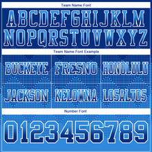 Charger l'image dans la galerie, Custom Royal Powder Blue-White Authentic Gradient Square Shape Flag Football Jersey