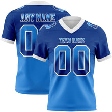 Charger l'image dans la galerie, Custom Royal Powder Blue-White Authentic Gradient Square Shape Flag Football Jersey