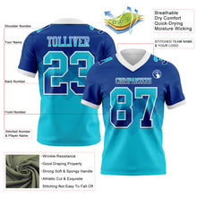 Charger l'image dans la galerie, Custom Royal Lakes Blue-White Authentic Gradient Square Shape Flag Football Jersey