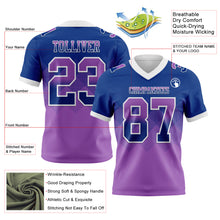 Charger l'image dans la galerie, Custom Royal Medium Purple-White Authentic Gradient Square Shape Flag Football Jersey