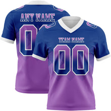 Charger l'image dans la galerie, Custom Royal Medium Purple-White Authentic Gradient Square Shape Flag Football Jersey