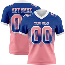 Charger l'image dans la galerie, Custom Royal Medium Pink-White Authentic Gradient Square Shape Flag Football Jersey