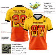 Charger l'image dans la galerie, Custom Yellow Orange-Black Authentic Gradient Square Shape Flag Football Jersey