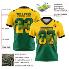 Charger l'image dans la galerie, Custom Yellow Kelly Green-Black Authentic Gradient Square Shape Flag Football Jersey