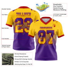 Charger l'image dans la galerie, Custom Yellow Purple-Red Authentic Gradient Square Shape Flag Football Jersey