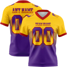 Charger l'image dans la galerie, Custom Yellow Purple-Red Authentic Gradient Square Shape Flag Football Jersey