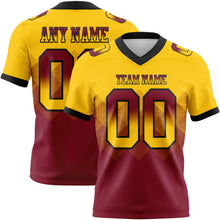 Charger l'image dans la galerie, Custom Yellow Crimson-Black Authentic Gradient Square Shape Flag Football Jersey
