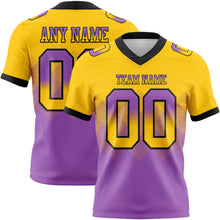 Charger l'image dans la galerie, Custom Yellow Medium Purple-Black Authentic Gradient Square Shape Flag Football Jersey