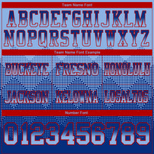 Laden Sie das Bild in den Galerie-Viewer, Custom Light Blue Royal-Red Authentic Gradient Square Shape Flag Football Jersey