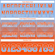 Charger l'image dans la galerie, Custom Light Blue Orange-White Authentic Gradient Square Shape Flag Football Jersey