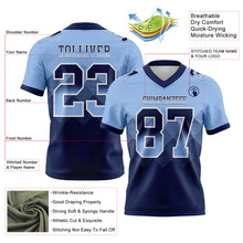 Charger l'image dans la galerie, Custom Light Blue Navy-White Authentic Gradient Square Shape Flag Football Jersey