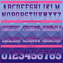 Load image into Gallery viewer, Custom Light Blue Dark Purple-Pink Authentic Gradient Square Shape Flag Football Jersey