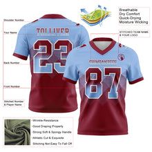 Load image into Gallery viewer, Custom Light Blue Crimson-White Authentic Gradient Square Shape Flag Football Jersey