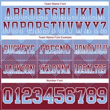 Load image into Gallery viewer, Custom Light Blue Crimson-White Authentic Gradient Square Shape Flag Football Jersey