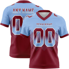 Load image into Gallery viewer, Custom Light Blue Crimson-White Authentic Gradient Square Shape Flag Football Jersey