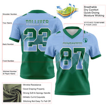 Charger l'image dans la galerie, Custom Light Blue Kelly Green-White Authentic Gradient Square Shape Flag Football Jersey