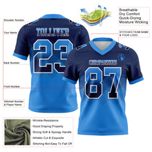 Charger l'image dans la galerie, Custom Navy Powder Blue-White Authentic Gradient Square Shape Flag Football Jersey