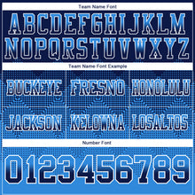 Charger l'image dans la galerie, Custom Navy Powder Blue-White Authentic Gradient Square Shape Flag Football Jersey