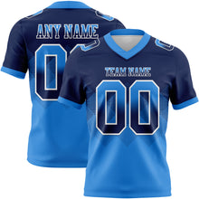Charger l'image dans la galerie, Custom Navy Powder Blue-White Authentic Gradient Square Shape Flag Football Jersey