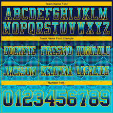 Charger l'image dans la galerie, Custom Navy Lakes Blue-Yellow Authentic Gradient Square Shape Flag Football Jersey