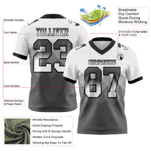 Charger l'image dans la galerie, Custom White Steel Gray-Black Authentic Gradient Square Shape Flag Football Jersey