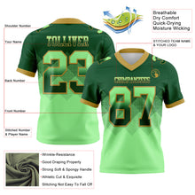 Charger l'image dans la galerie, Custom Green Pea Green-Old Gold Authentic Gradient Square Shape Flag Football Jersey