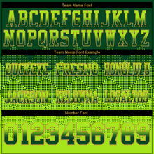 Charger l'image dans la galerie, Custom Green Neon Green-Old Gold Authentic Gradient Square Shape Flag Football Jersey