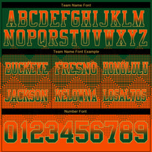 Charger l'image dans la galerie, Custom Green Orange-Old Gold Authentic Gradient Square Shape Flag Football Jersey