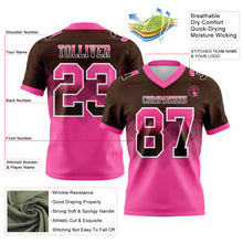Charger l'image dans la galerie, Custom Brown Pink-White Authentic Gradient Square Shape Flag Football Jersey