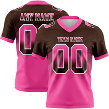 Charger l'image dans la galerie, Custom Brown Pink-White Authentic Gradient Square Shape Flag Football Jersey