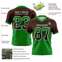 Charger l'image dans la galerie, Custom Brown Grass Green-White Authentic Gradient Square Shape Flag Football Jersey