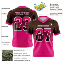 Charger l'image dans la galerie, Custom Brown Hot Pink-White Authentic Gradient Square Shape Flag Football Jersey